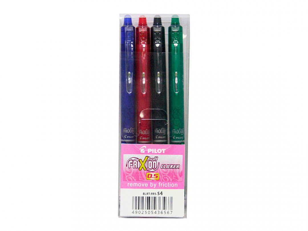 FriXion Ball Clicker 0.7 - Długopis żelowy - Wielopack (4) - Czarny, Niebieski, Czerwony, Zielony - Medium