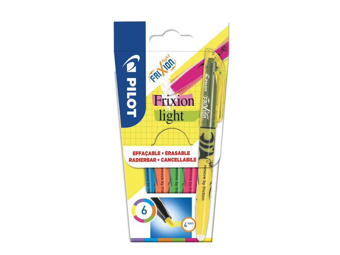 Wielopack 6 sztuk - FriXion Light - Zakreślacz - Fioletowy, Niebieski, Pomarańczowy, Zielony, Różowy, Żółty - Medium