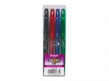 FriXion Point - Długopis żelowy - Wielopack (4) - Czarny, Niebieski, Czerwony, Zielony - Fine