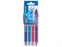 Set2Go 4 sztuk - FriXion Ball Clicker 0.7 - Długopis żelowy - Niebieski , Różowy, Fioletowy, Jasnoniebieski - Medium