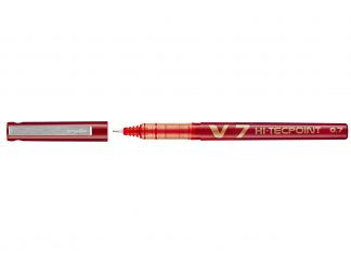 Hi-Tecpoint V7 - Pióro kulkowe z płynnym tuszem - Czerwony - Medium 