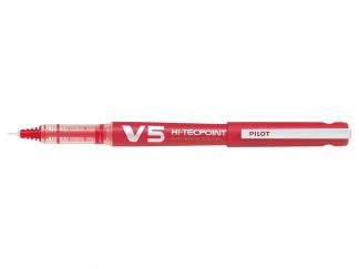 Hi-Tecpoint V5 Refillable - Pióro kulkowe z płynnym tuszem - Czerwony - Begreen - Fine 